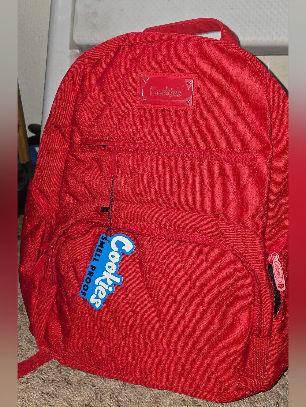 COOKIES V4 Quilted Backpack - Red - Picture 2 of 2